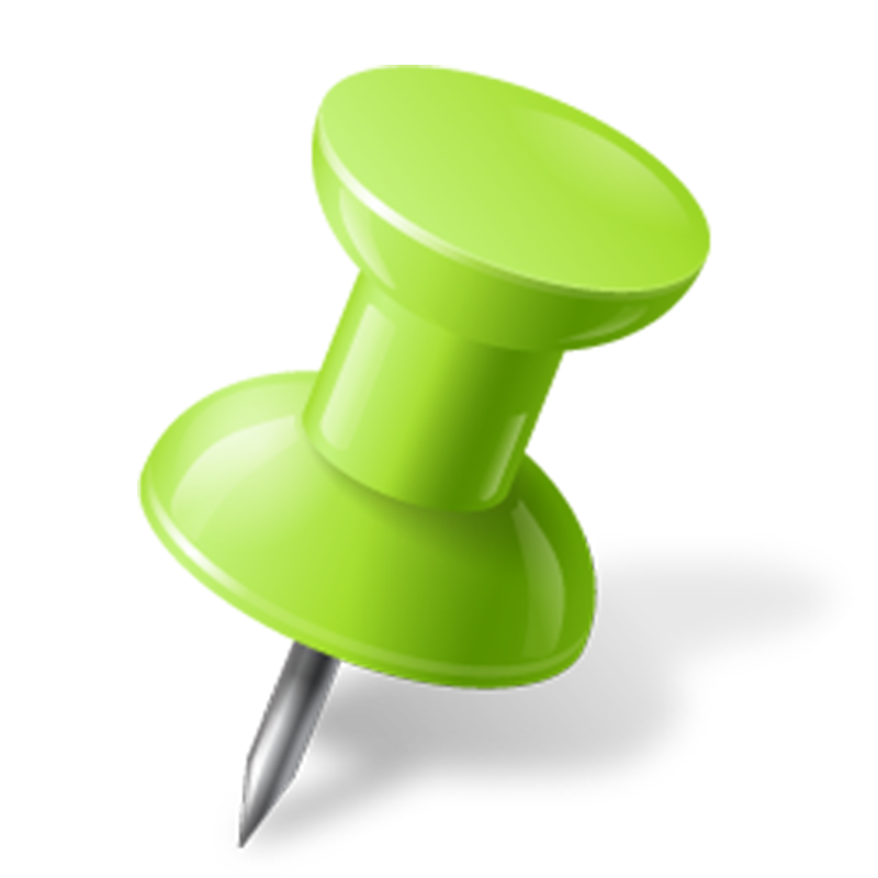 Green push pin PNG file