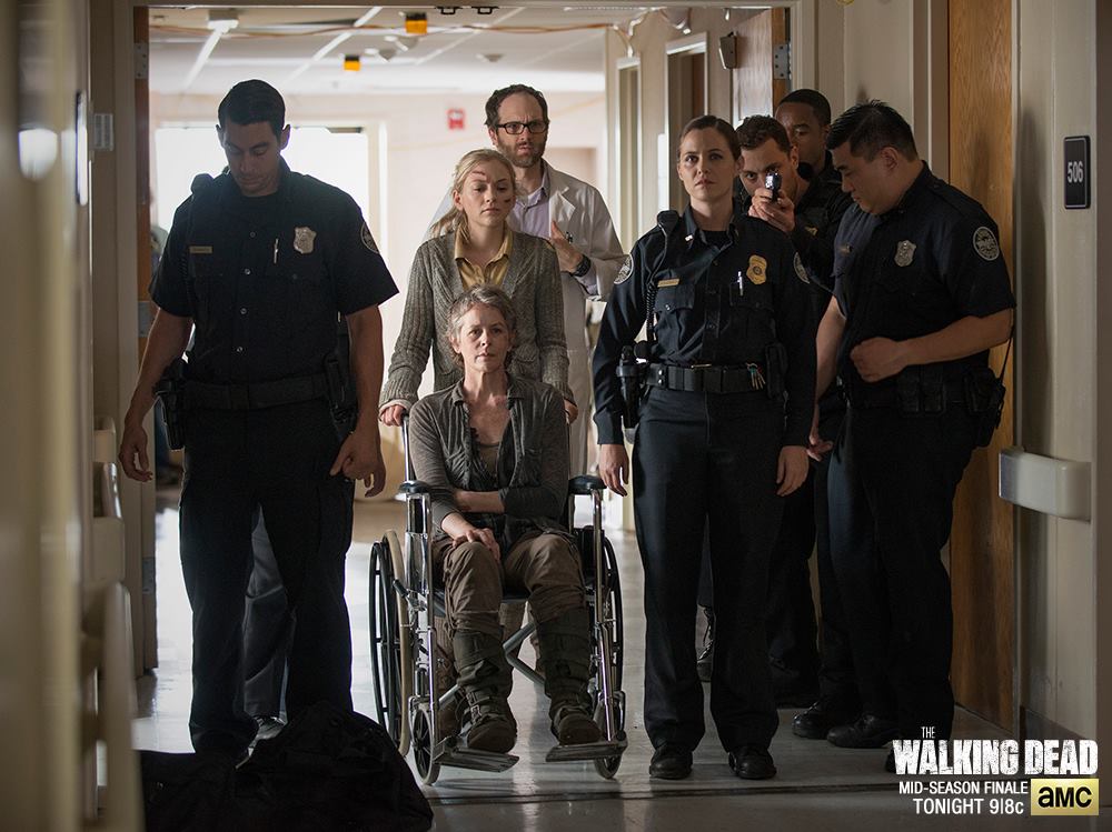 The Grady Memorial trade scene in The Walking Dead's mid-season finale. Photo courtesy of TheWalkingDead.com