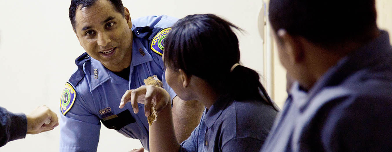 The Teen and Police Service (TAPS) Academy was founded by Everette Penn, UHCL associate professor of criminology, and Brian Lumpkin, retired assistant chief for the Houston Police Department. Image courtesy of TAPS Academy.