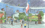 Concept drawing for the park built inside of the Astrodome.
