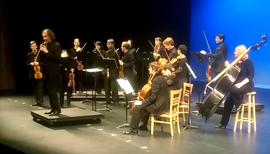 UHCL Cultural Arts, hosted Mercury, the Orchestra Redefined, who performed Mendelssohn and Schubert at Bayou Theater April 16. Photo by The Signal reporter Geoffrey Bruder.