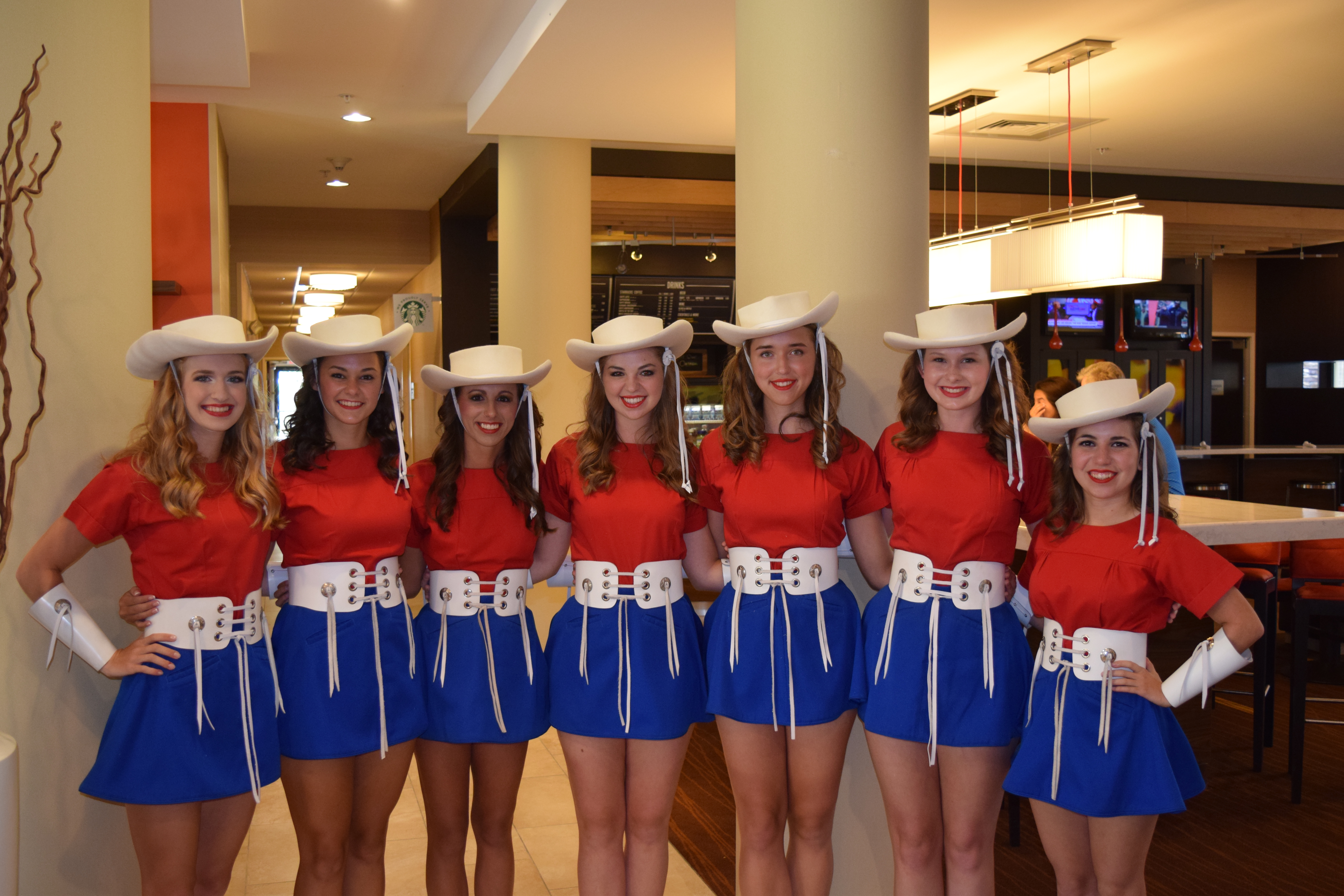 Image: Members of the Kilgore College Rangerettes pose for a photo during the 2015 Gulf Coast Film and Video Festival. Photo by The Signal reporter Zachery Sang.