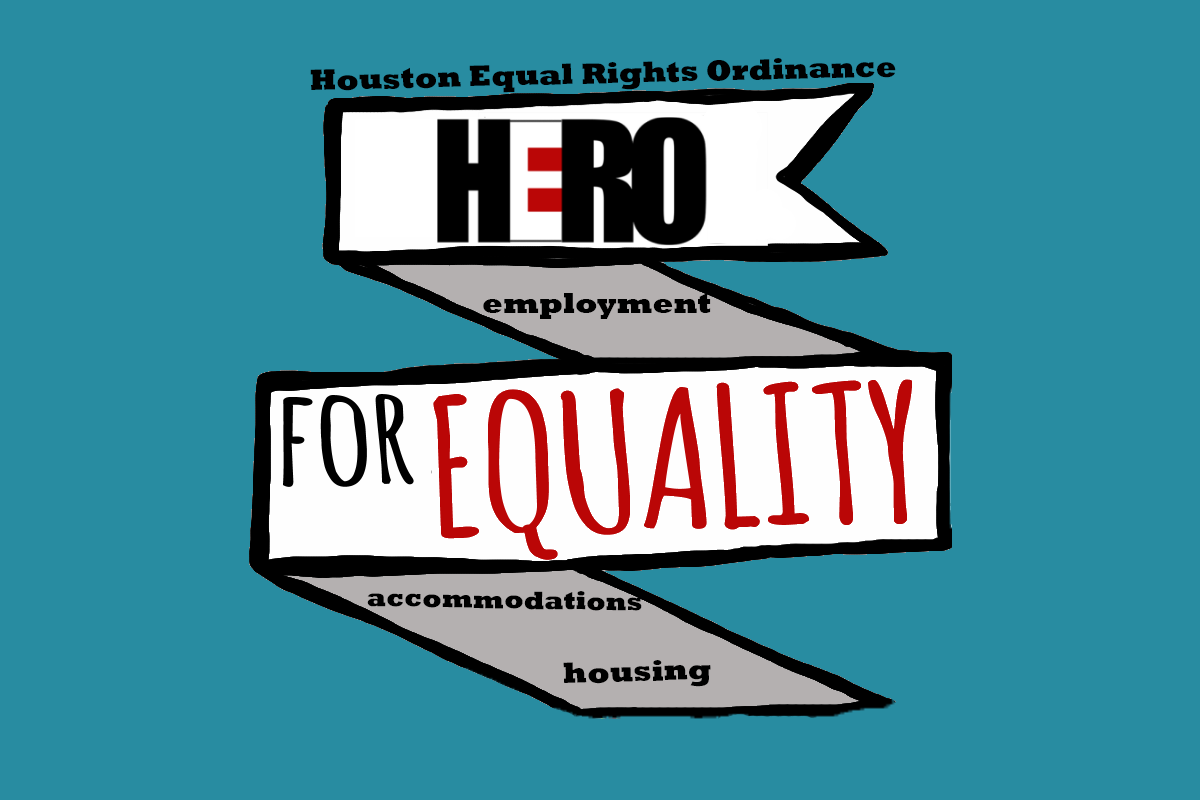 Graphic: Houston Equal Rights Ordinance ribbon. Graphic created by The Signal reporter Allie Smith