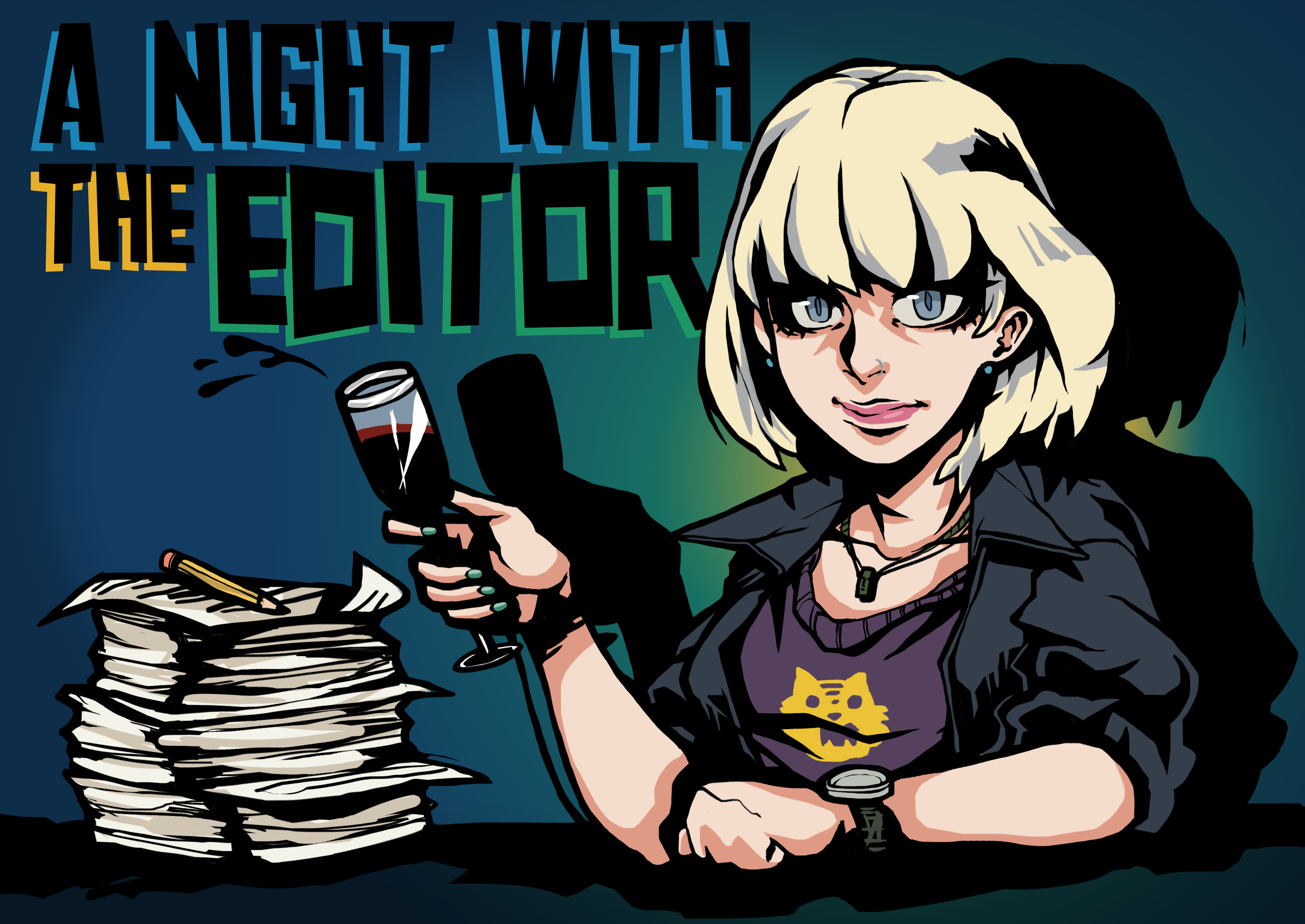 Graphic: A night with the editor blog series. Graphic created by The Signal Managing Editor Dave Silverio.