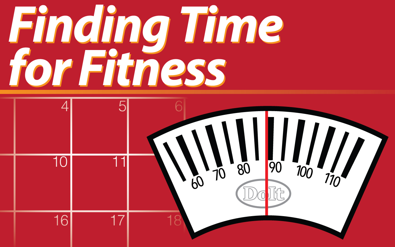 Graphic: Finding time for Fitness blog series logo. Graphic created by The Signal Managing Editor Dave Silverio.