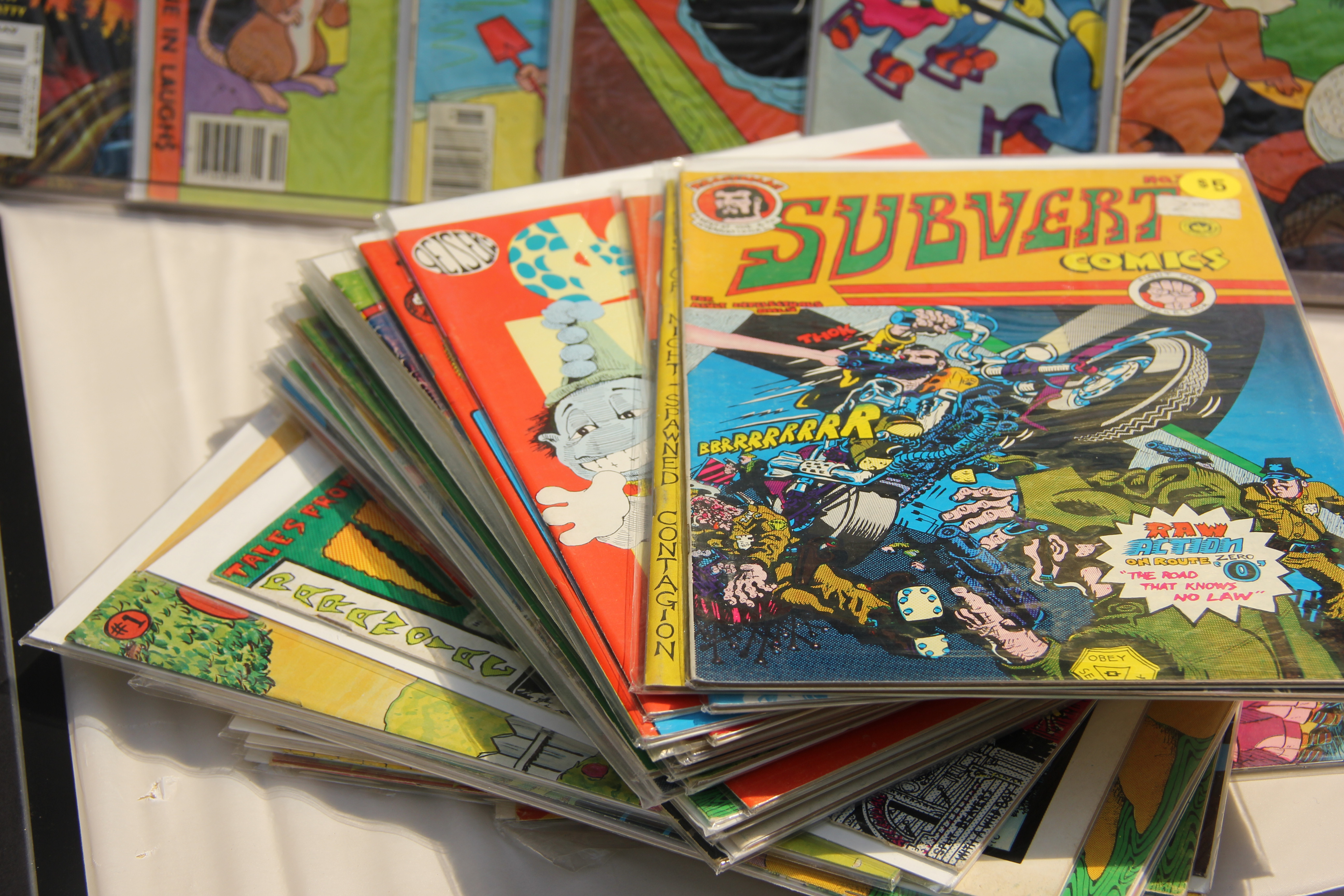 Photo: Comic books displayed at ComiCulture at UHCL. Photo by The Signal reporter Berenice Webster.