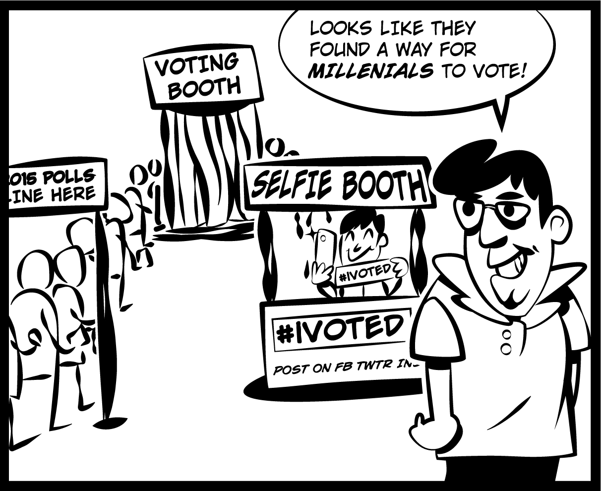 Editorial cartoon: Editorial cartoon about lack of voter turnout at elections. Cartoon by The Signal Managing Editor Dave Silverio.