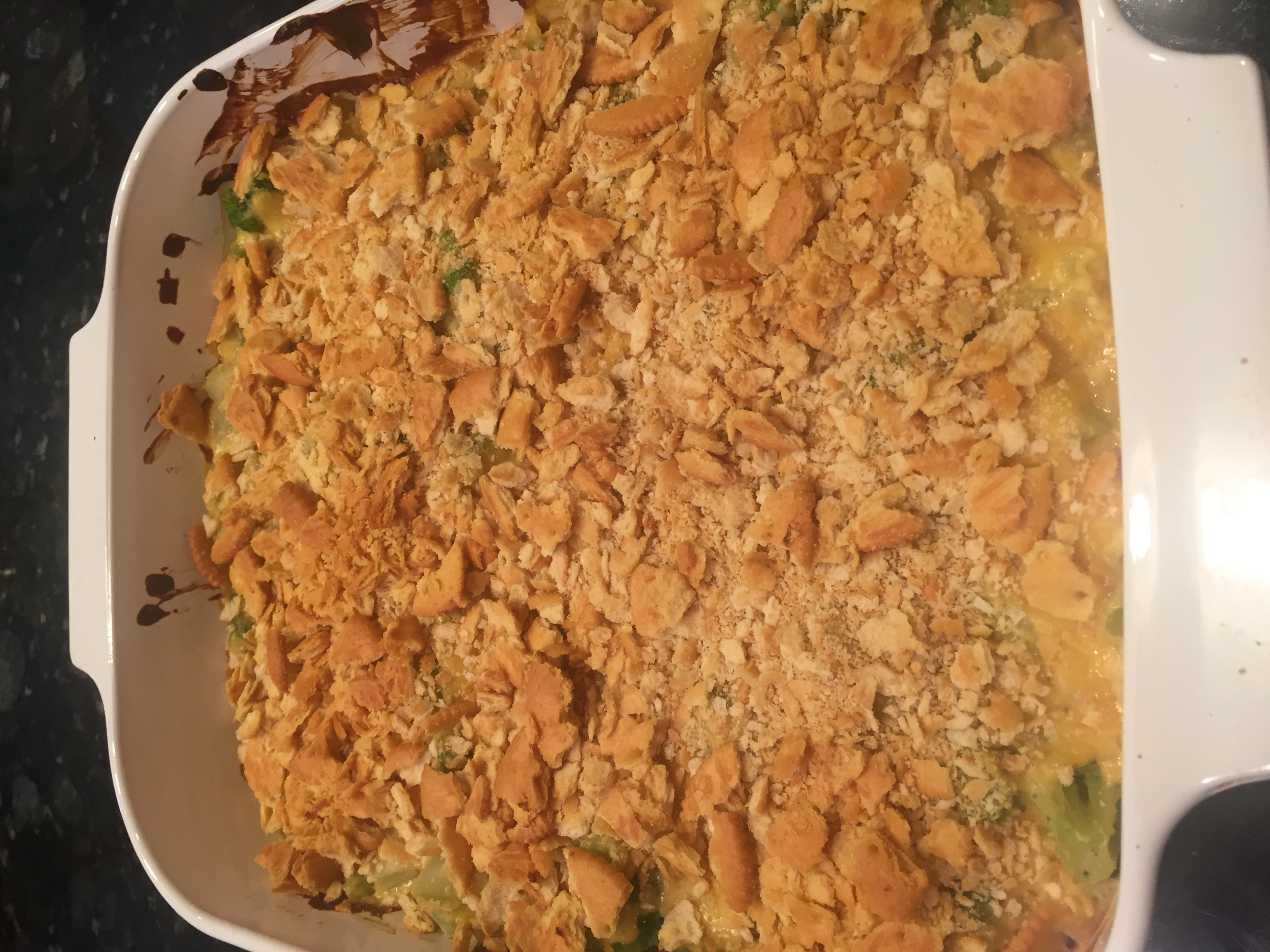 Image: Homemade broccoli cheese casserole. Photo by The Signal reporter Shelby Starr
