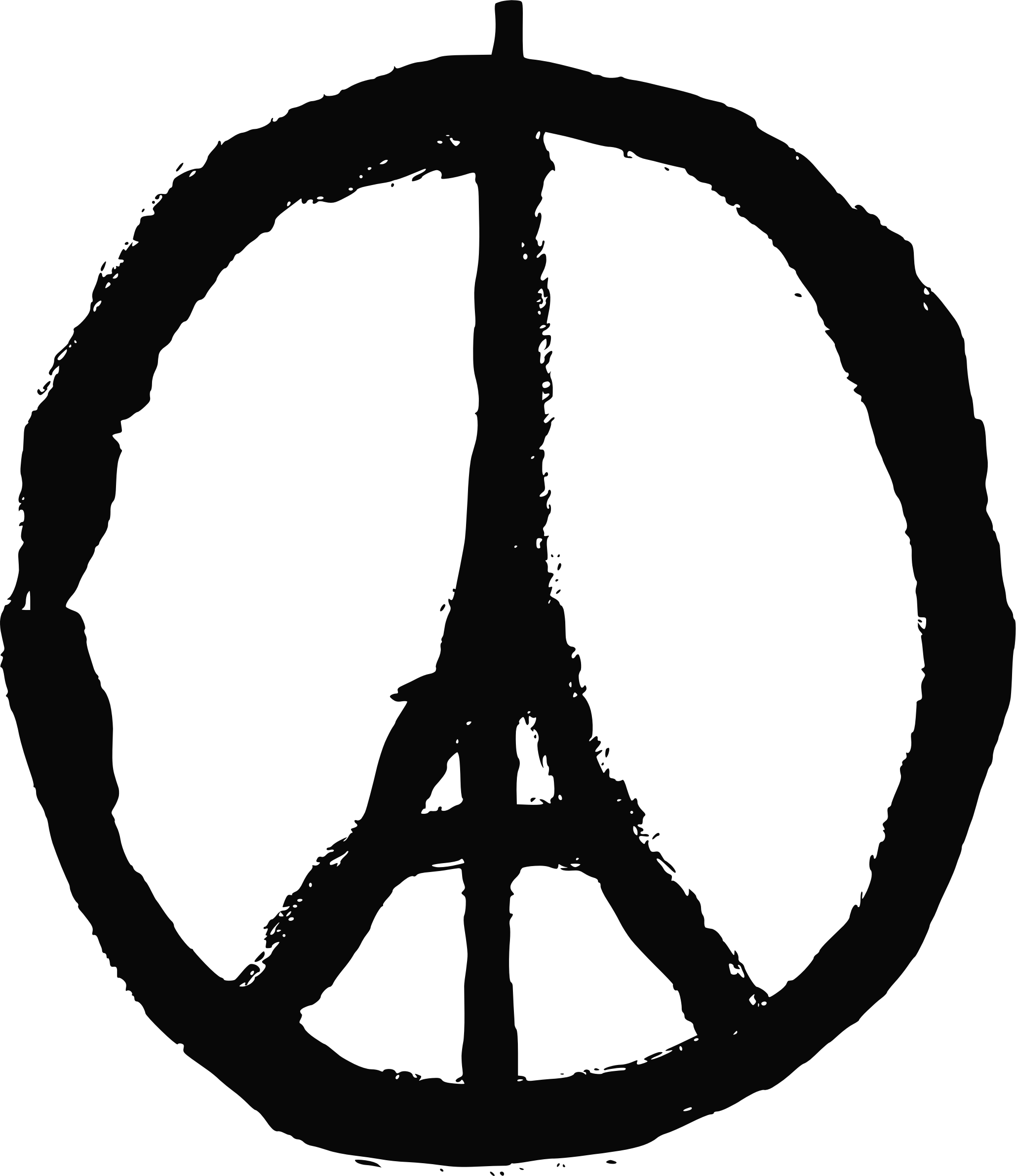 Graphic: "Pray for Paris": A peace sign, created by Jean Jullien in response to the Nov. 13, 2015 terrorist attacks in Paris, features the Eiffel Tower in Paris as the center. Image courtesy of Jean Jullien.