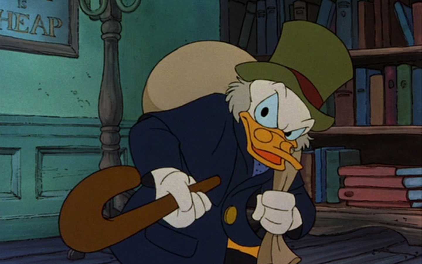 Scrooge McDuck scowls at the camera. Photo courtesy of: http://vignette2.wikia.nocookie.net/disney/images/9/9f/Uncle-scrooge-mcduck-36749825-1440-900.jpg/revision/latest?cb=20140414073952