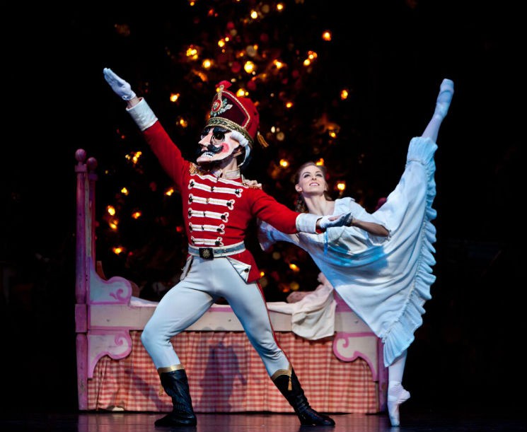 Photo: The Nutcracker soldier and Clara dance at the Wortham Center in Houston. Photo courtesy of the Houston Press.