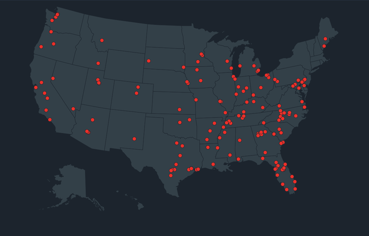 PHOTOA map of all of the school shootings since 2013.