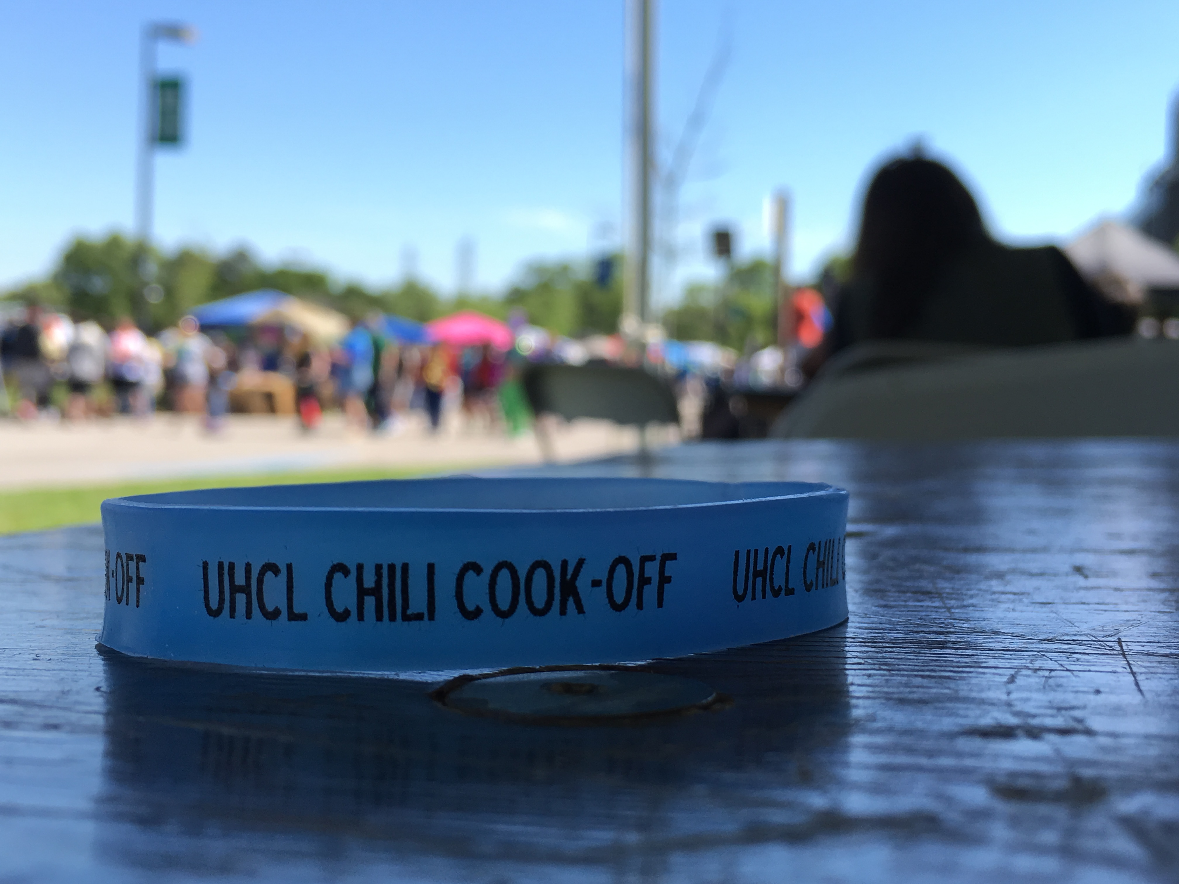 UHCL Chili Cook-Off Wristband. Photo by The Signal reporter Nathan Jeter.