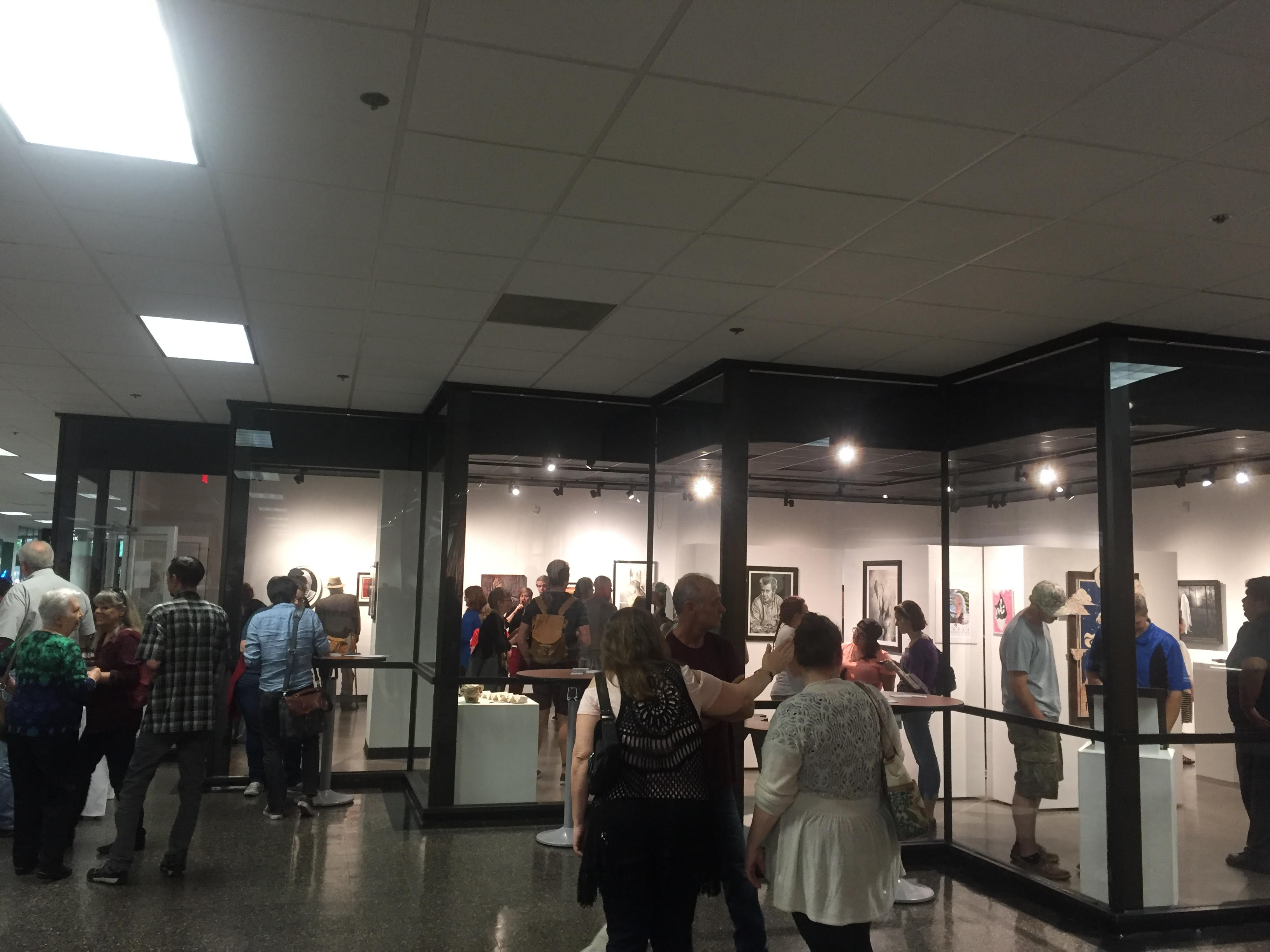 The UHCL Art Gallery unveiled its new exhibit April 14 at the opening reception for the Bachelor of Fine Arts Exhibition. Photo by The Signal reporter Alexis Davlin.