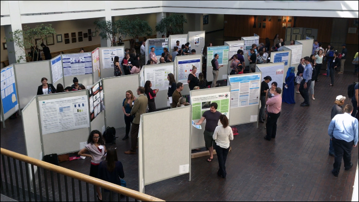 Students present their research on posters April 20, 2016 during the 22nd annual Student Conference for Research and Creative Arts. Photo by The Signal reporter Jacob van Sant.
