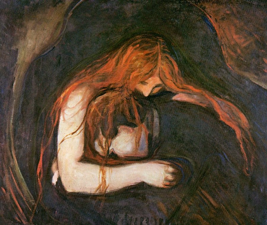 Photo: A painting by Edvard Munch (1893), titled “Vampire.” Photo courtesy of Samuel Gladden, associate dean of college of human science and humanities, and Sarah Costello, assistant professor of art history.
