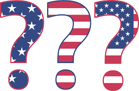 Graphic: Three question marks with an American flag design. Photo courtesy of pixabay.com