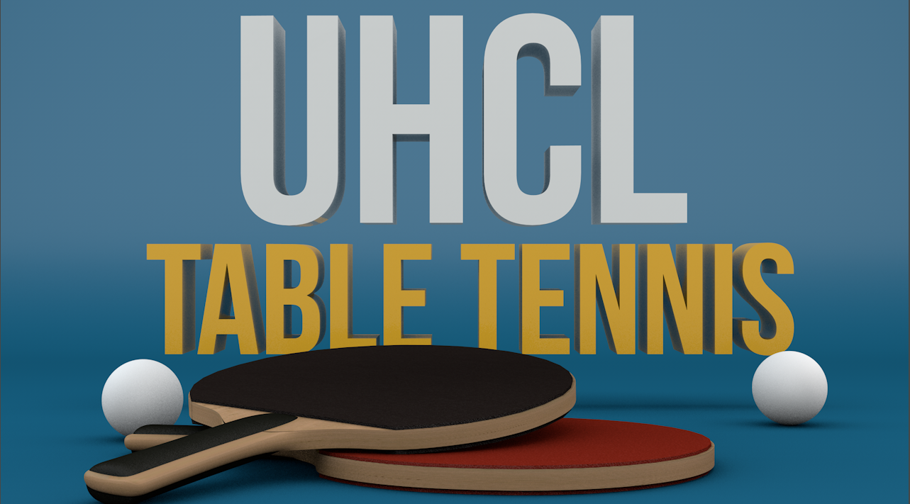 GRAPHIC: Banner for the UHCL Table Tennis Tournament. Graphic by The Signal reporter, Stephanie Krail.