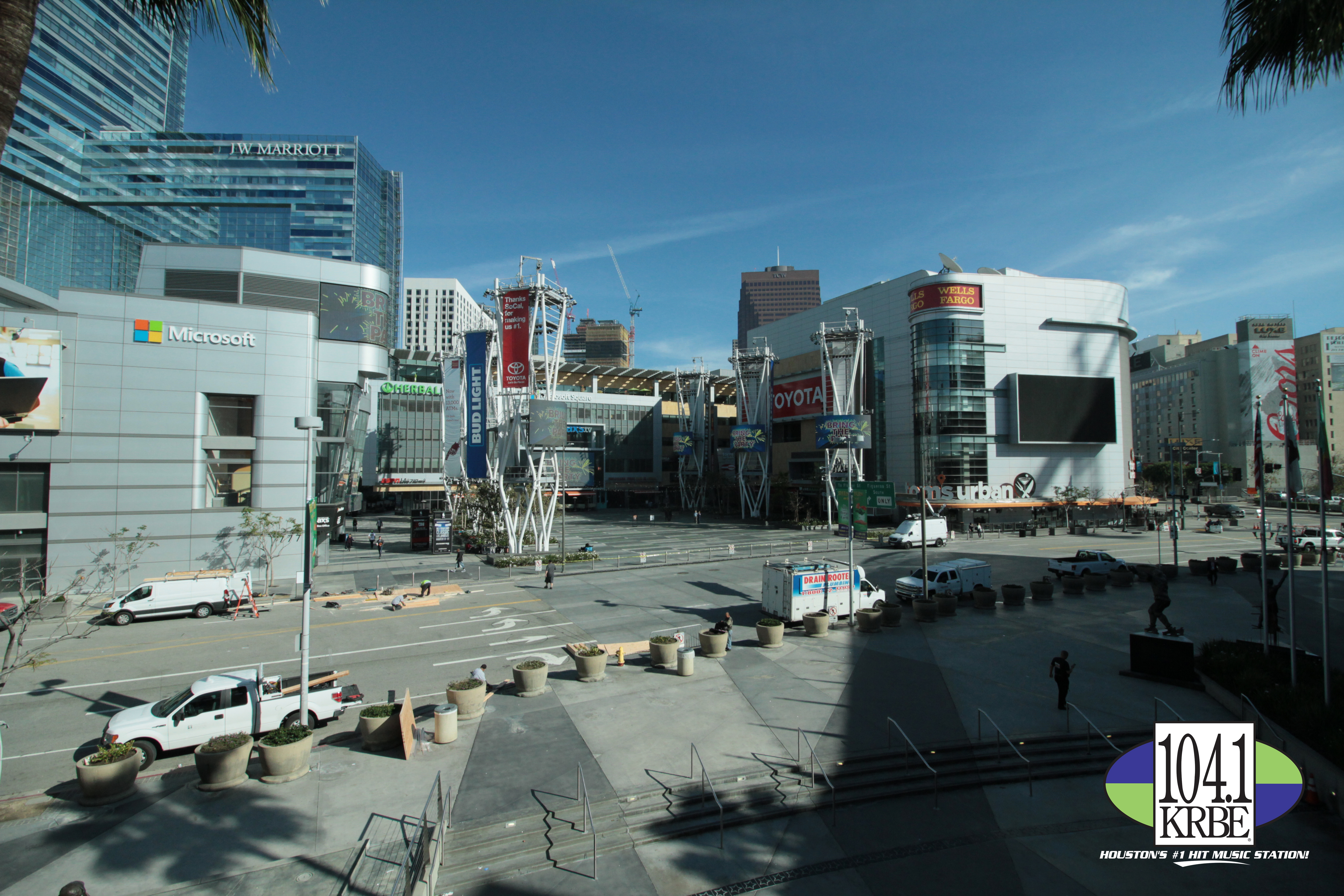 PHOTO: Microsoft Square, the home of L.A. Live. Photo courtesy of E.J. Santillan and 104.1 KRBE.