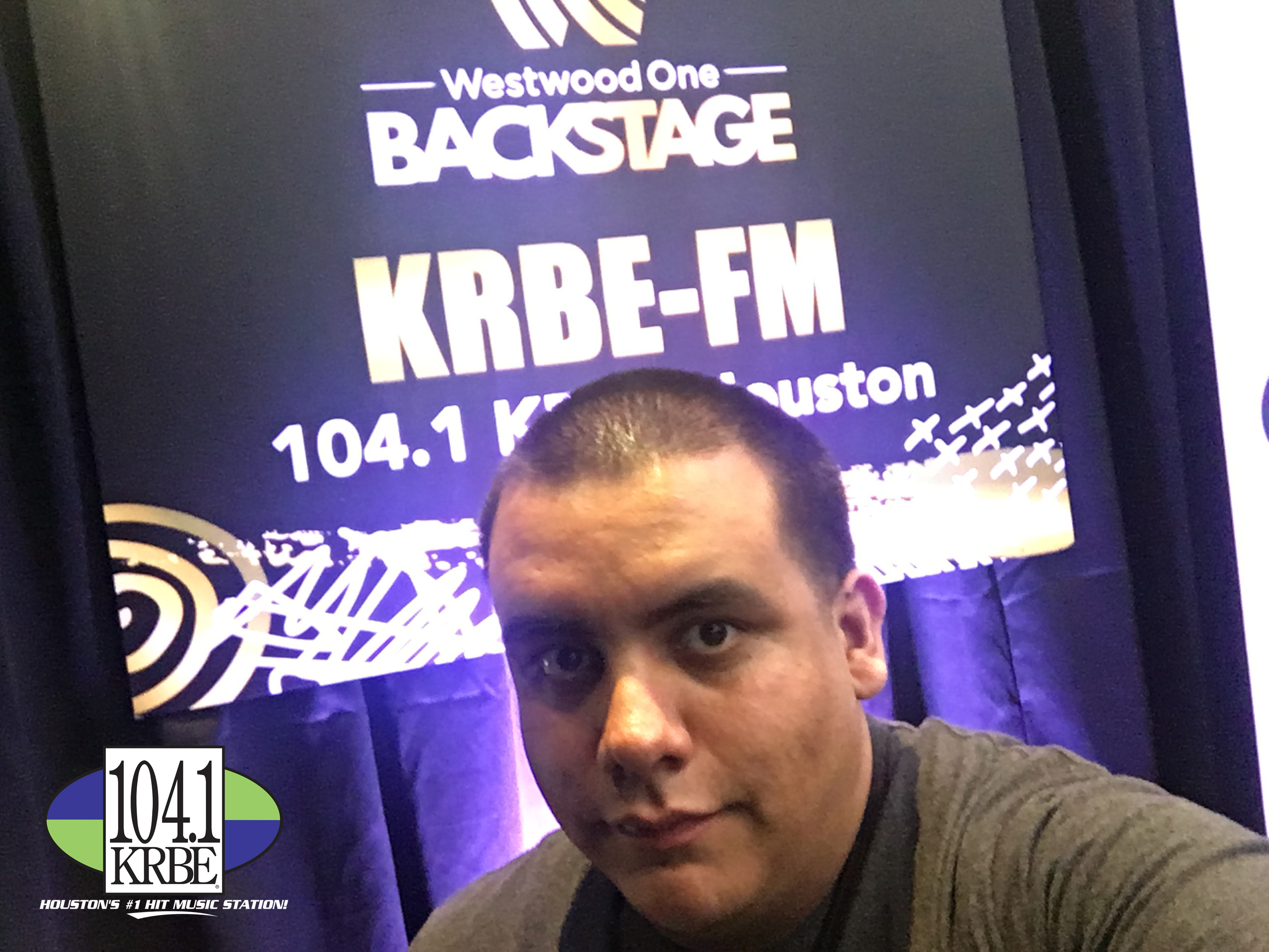 PHOTO: E.J.'s selfie backstage on Radio Row. Photo courtesy of E.J. Santillan and 104.1 KRBE.