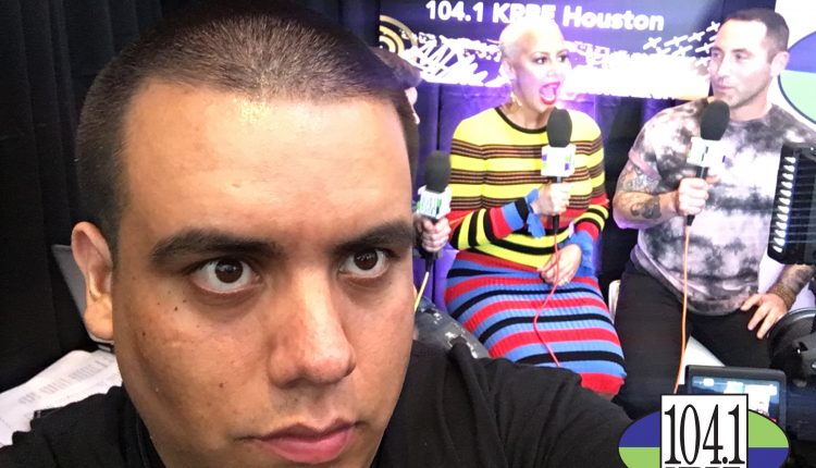 PHOTO: E.J. snaps a selfie with Amber Rose. Photo courtesy of E.J. Santillan and 104.1 KRBE.