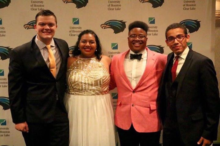 PHOTO: The 2017-2018 SGA executive council at the 39th Annual Student Leadership Banquet. Photo courtesy of the UHCL Student Government Association.