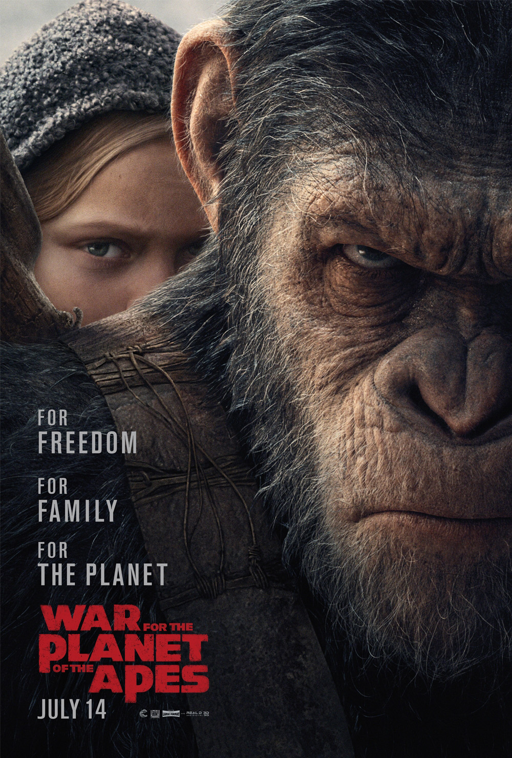 "War for the Planet of the Apes" movie poster. Courtesy of 20th Century Fox. Source: https://www.imdb.com/title/tt3450958/mediaviewer/rm415931393/
