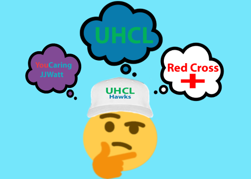 GRAPHIC: An average UHCL student considering which organization to donate too. Graphic by The Signal reporter Conner Seaton