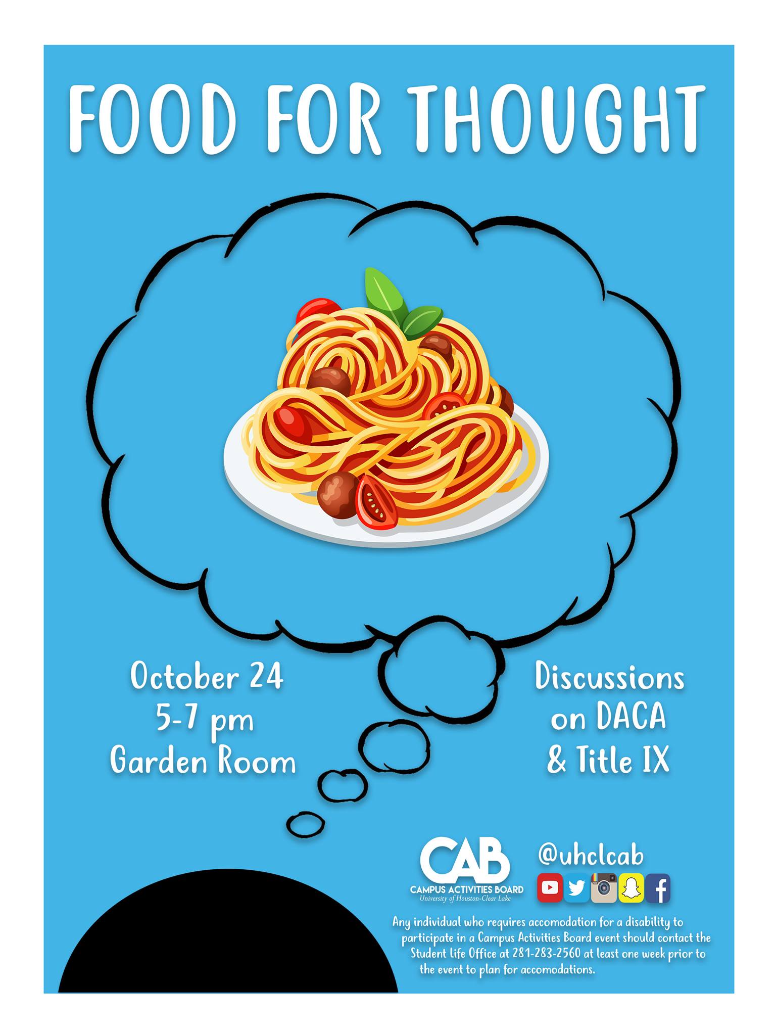 GRAPHIC: Food for Thought flyer. Flyer courtesy of Campus Activities Board.