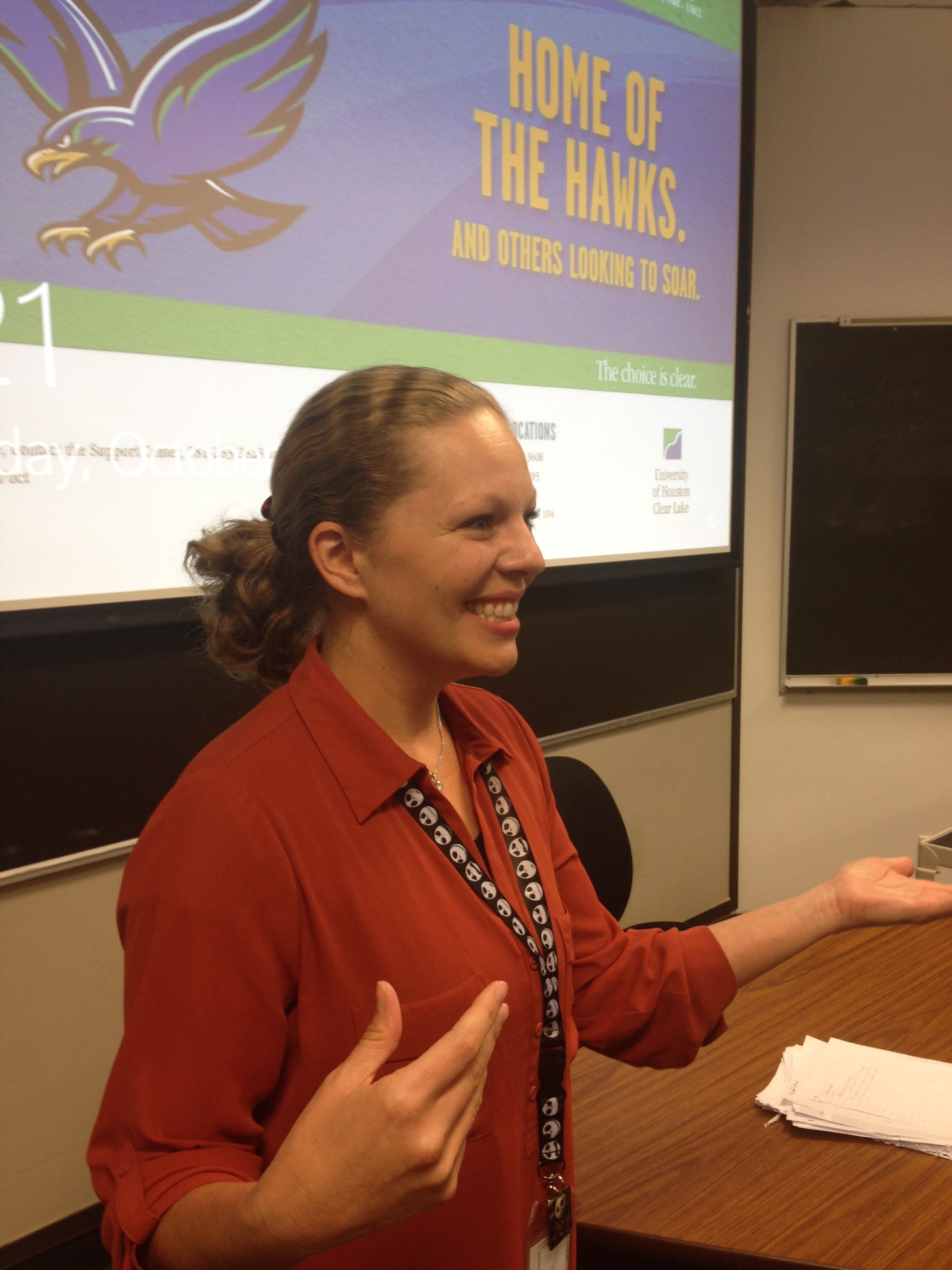 Donna Noll, professor of Humanities and Human Science, teaches her Intro to Mass Communication class. Photo by The Signal reporter Troylon Griffin II.