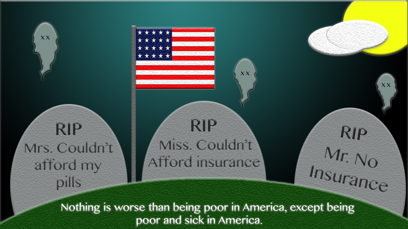 GRAPHIC: The graves of the under insured due to the lack of affordable coverage for many Americans. Graphic by The Signal reporter Ryan Crawford