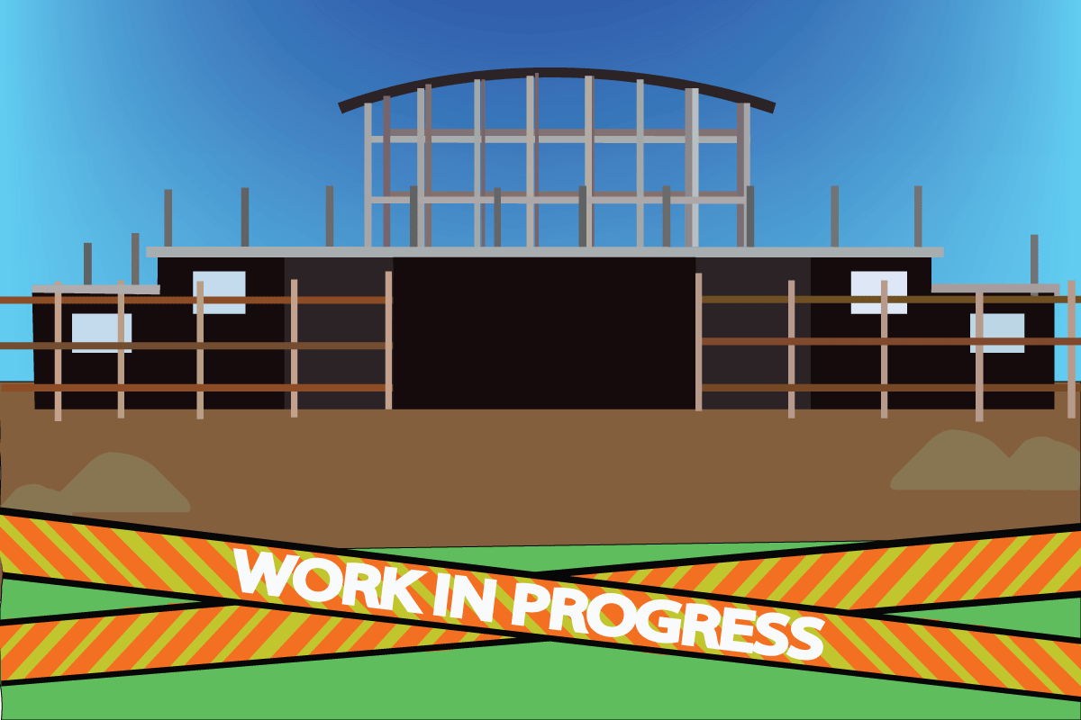UHCL is under construction for new buildings. Graphic by The Signal reporter Becky Shaffer.