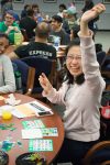 Rachel Liao, member of the Family Therapy Student Association, getting a bingo and the 2017 Bingo and Breakfast event. Photo by Audience Engagement Coordinator Regan Bjerkeli.