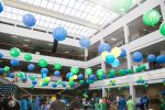 Decorations in Atrium II for I Heart UHCL Day 2017. Photo by Audience Engagement Coordinator Regan Bjerkeli.