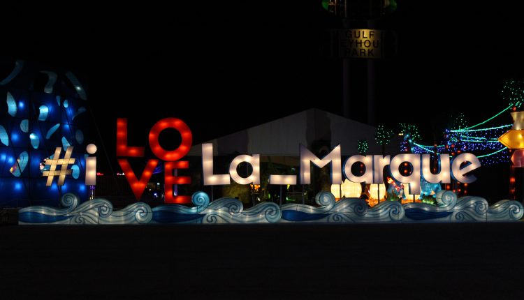 PHOTO: A lighted homage dedicated to the home of Magical Winter Lights, La Marque, TX displayed in The Lone Star State attraction. Photo by The Signal reporter Bianca Salazar.