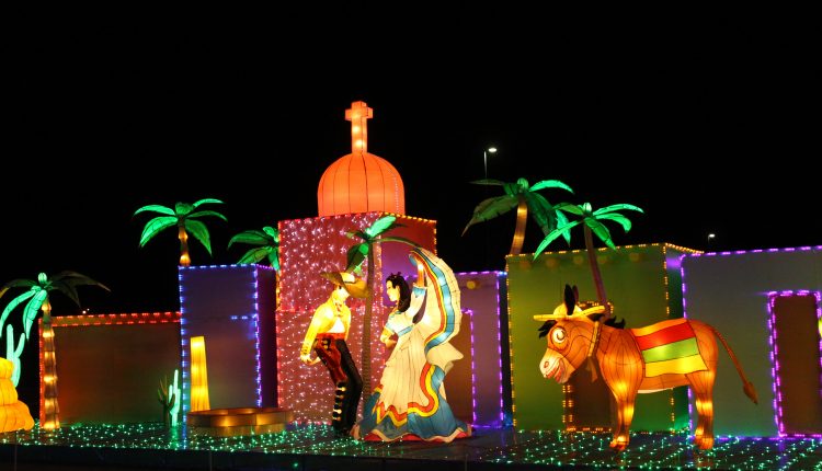 PHOTO: A cultural display of Mexican heritage featuring flamenco dancers and a donkey on display at the Landmarks of the World attraction. Photo by The Signal reporter Bianca Salazar. 