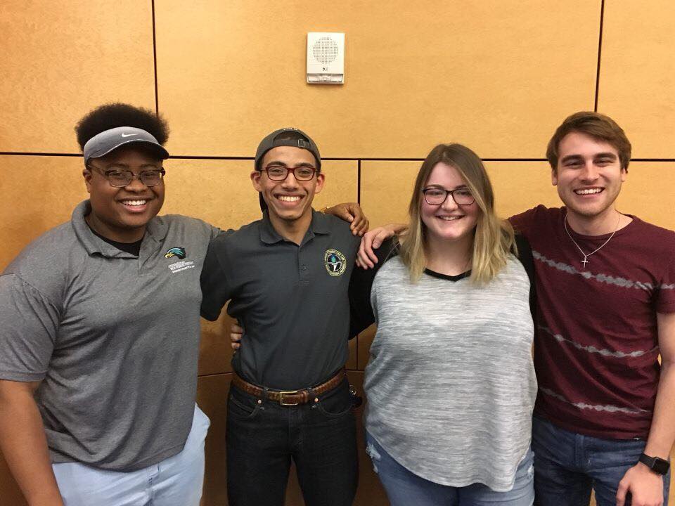 From left to right: Izuh Ikpeama, Mohamed AbdelGilil, Jessica Kunzat and Tyler Baggerley will serve as the 2018-2019 SGA Executive Council.
