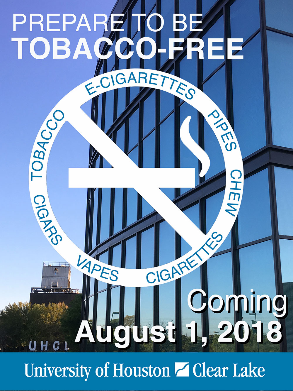 Tobacco free flyer posted around campus. Photo courtesy of Comm 4391 students
