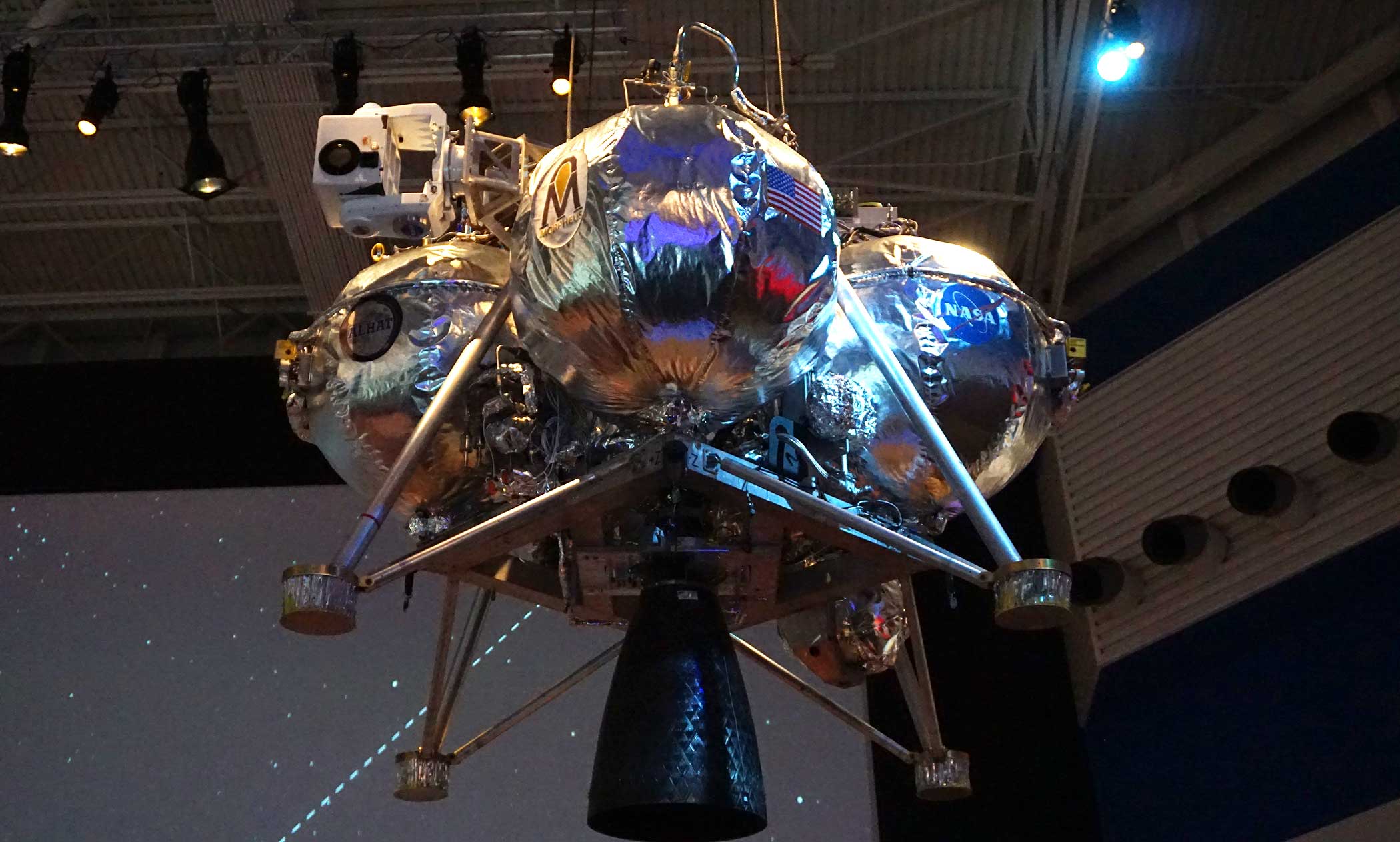 Project Morpheus Lander hanging at "Mission Mars" exhibit in Space Center Houston. Photo by signal reporter Miles Shellshear
