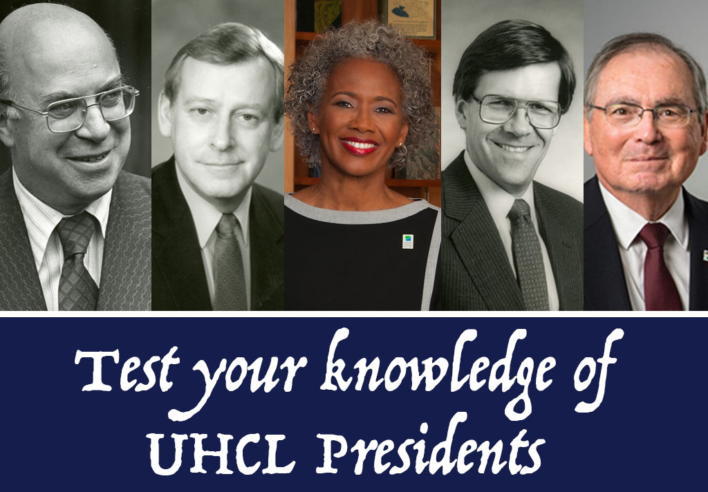 This flip quiz features questions about all of the UHCL Presidents. Graphic created by Online Editor Alyssa Shotwell.