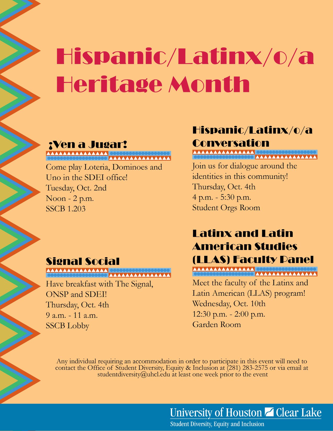 PHOTO: Hispanic Heritage Month flyer. Courtesy of Office of Student Diversity
