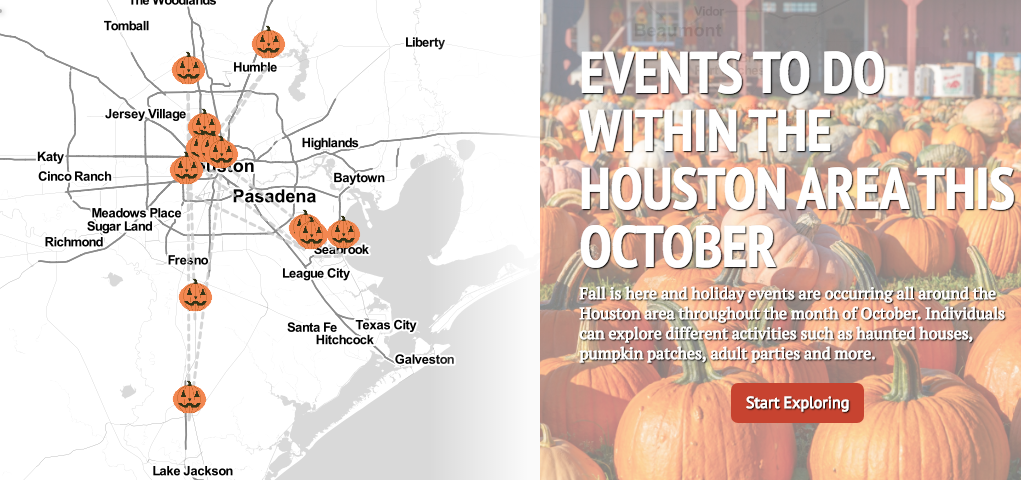 SCREENSHOT: Events to do within the Houston area this October. Screenshot by The Signal Editor-in-Chief Brandon Peña.