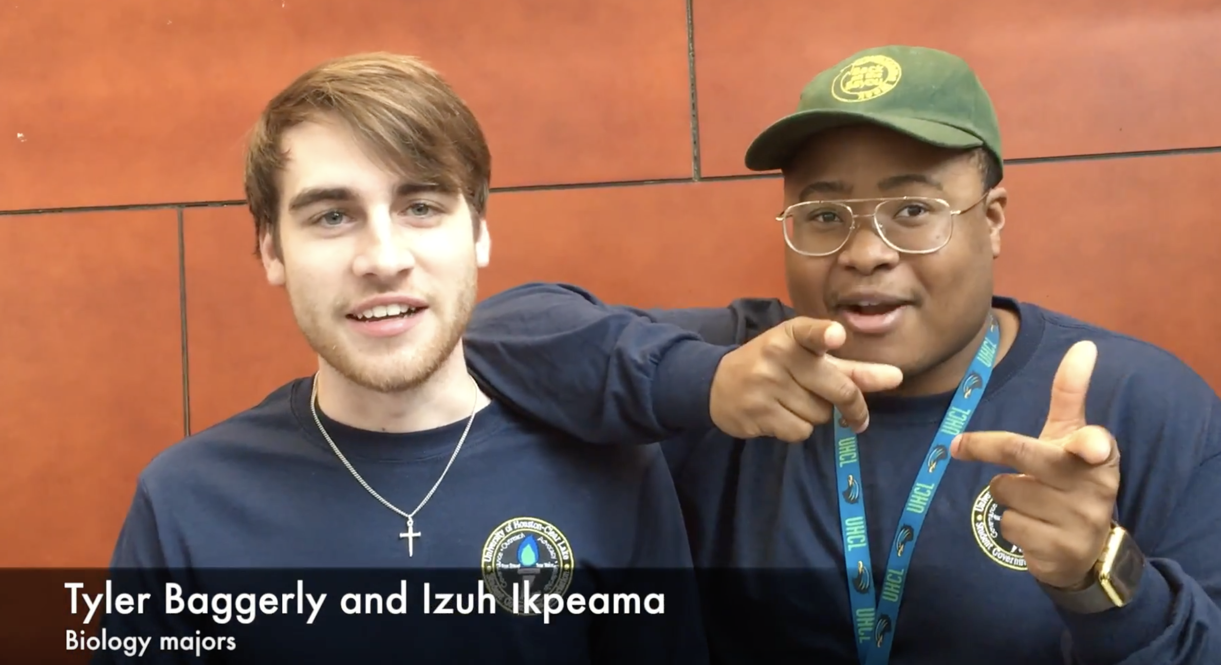 SCREENSHOT: SGA executive council members Tyler Baggerly and Izuh Ikpeama talk about what they plan to do after graduation. Screenshot by The Signal Co-Managing Editor Justin Murphy.