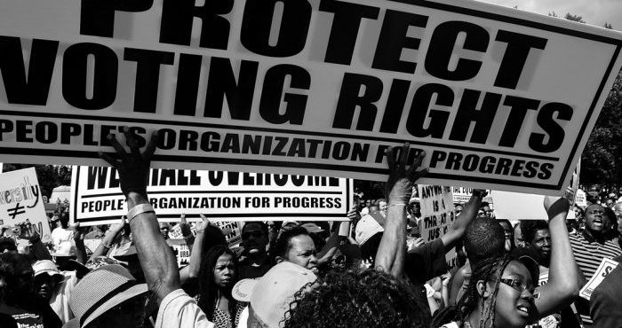 PHOTO: Protesters protesting voting rights