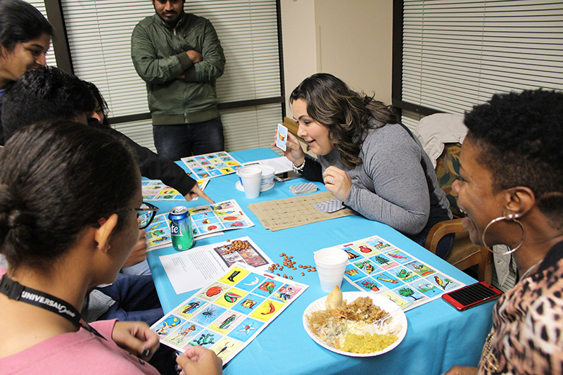 PHOTO:2018 BOSS Friendsgiving attendees play a game of bingo.