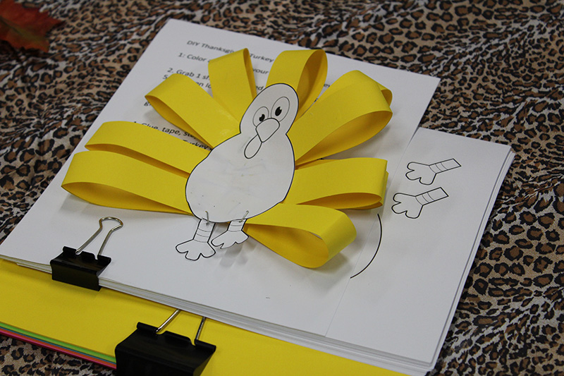 PHOTO:Handmade paper turkey. Photo by The Signal reporter, Michele Gibson.