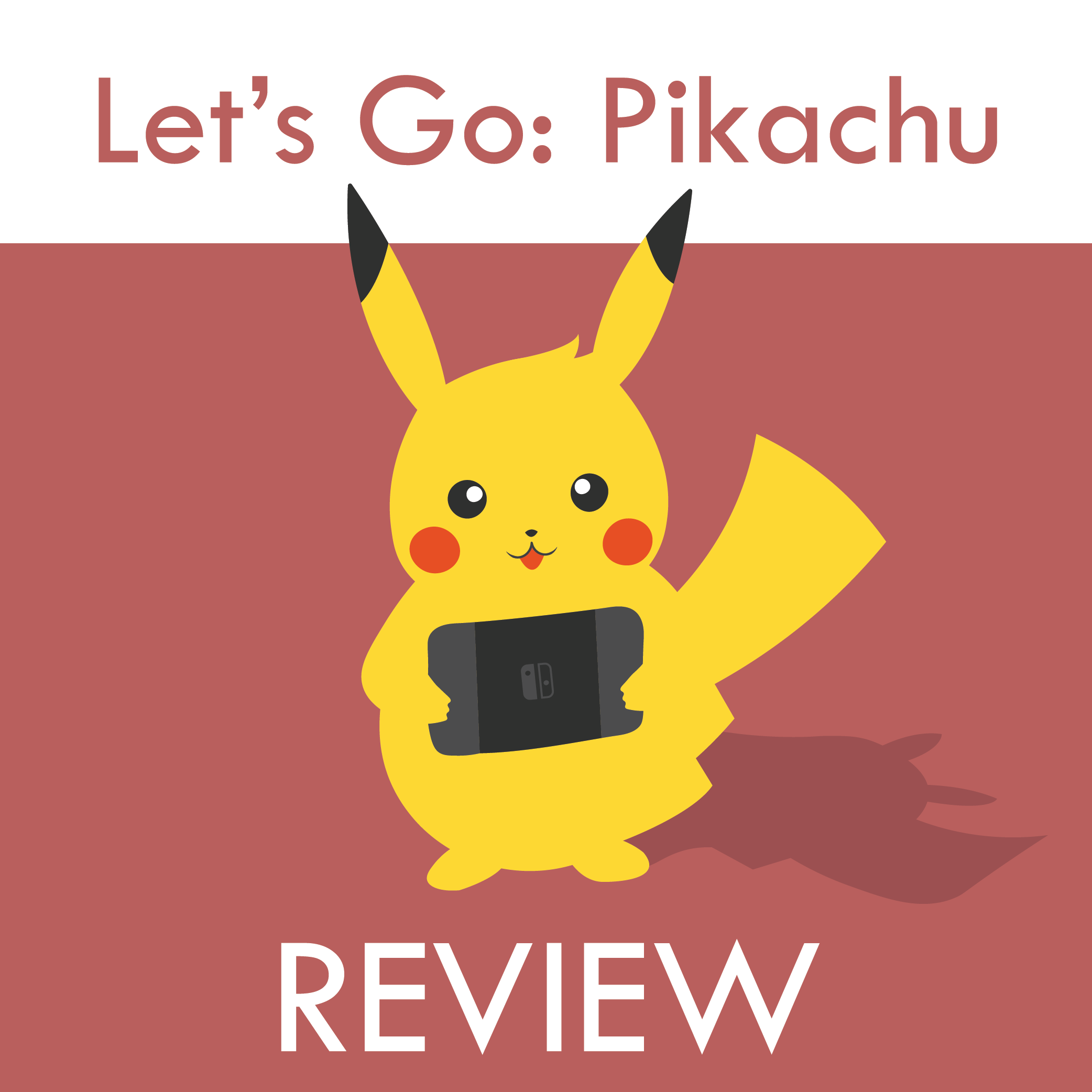 GRAPHIC: Pikachu plays Let's Go on a Nintendo Switch with a red background. Graphic by The Signal Reporter Bryan Sullivan.