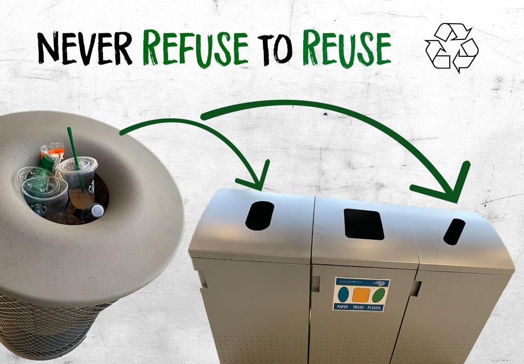 GRAPHIC: "Never Refuse to Reuse." Graphic by The Signal reporter Samantha Sincox