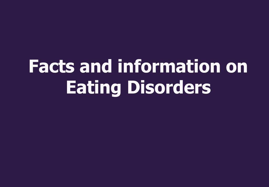 GRAPHIC: Purple feature image that reads "Facts and information on eating disorders." Graphic created by The SIgnal reporter Celeste Cordero.