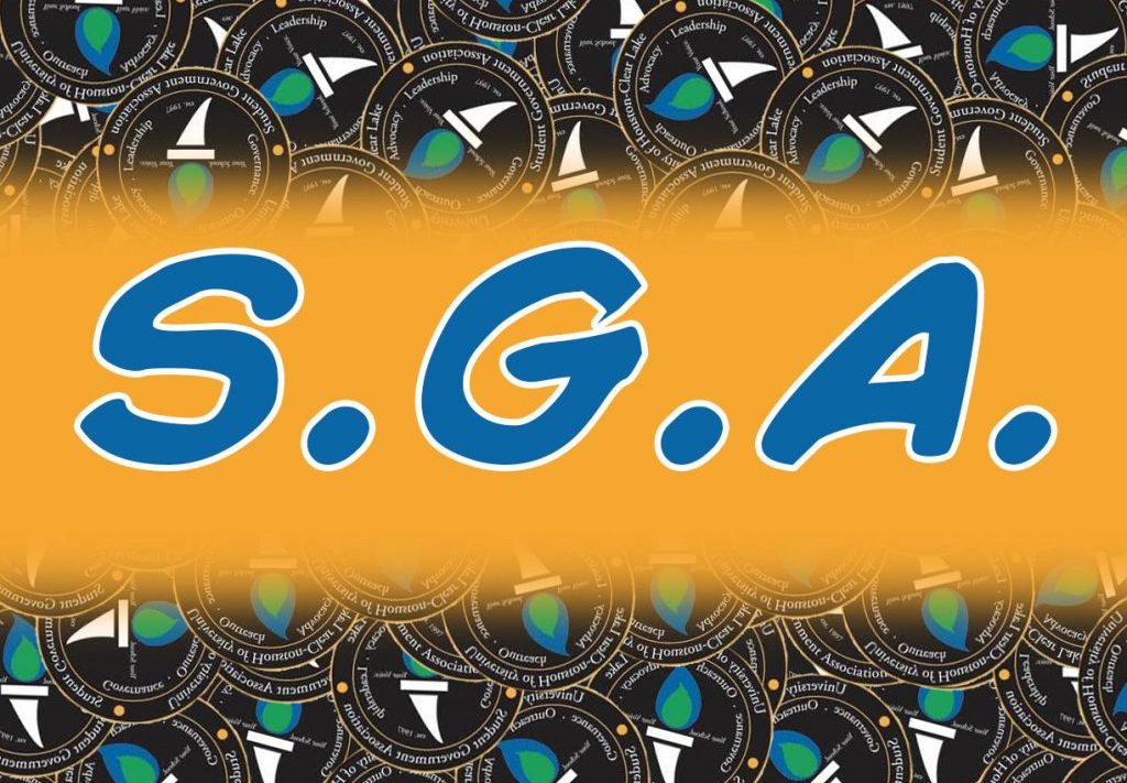 GRAPHIC: Image with the initials "S.G.A." which stand for "Student Government Association." SGA is one of the places students can have a voice on campus. The pattern in the background is made up of dozens of the SGA Seal. Logo courtesy of SGA. Graphic by The Signal Online Editor Alyssa Shotwell.